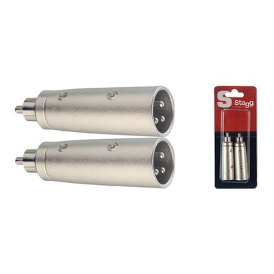 Stagg AC-XMCMH RCA Phono auf Stecker XLR Adapter (Doppelpack) (NEU)