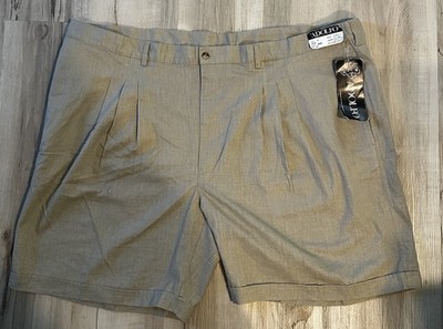 Big Tall Shorts Mens Size 52 Khaki Pleated   by Adolfo NEW