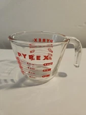 Pyrex 1 Cup Measuring Cup Glass Microwave Dishwasher Safe Made in USA 2
