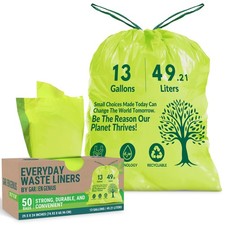 Biodegradable 13-Gallon Kitchen Waste Bags 50-Pack  Strong, Heavy-Duty Tal...