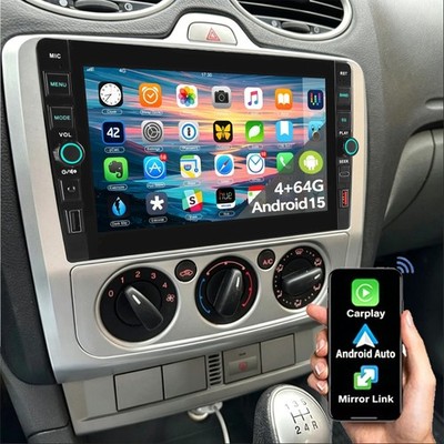 4+64G Für Ford Focus 2004-2011 Android 15 Autoradio Apple Carplay GPS WIFI Typ-C