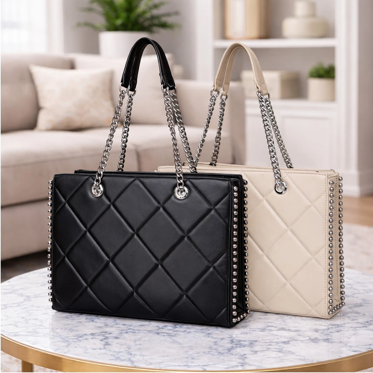 Borsa A Tracolla Nera Da Donna Con Manico A Catena Lora Ferres