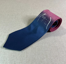 Vintage John Lennon Silk Tie Two Is One Yoko Ono Beatles Artwork Ombre Navy Red