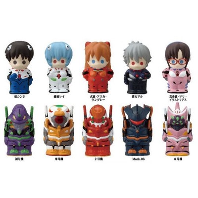 EVANGELION ソフビパペットマスコット フルセット Evangelion Sofvi Puppet Mascot Ensky 1-Inch Finger Puppet Mini