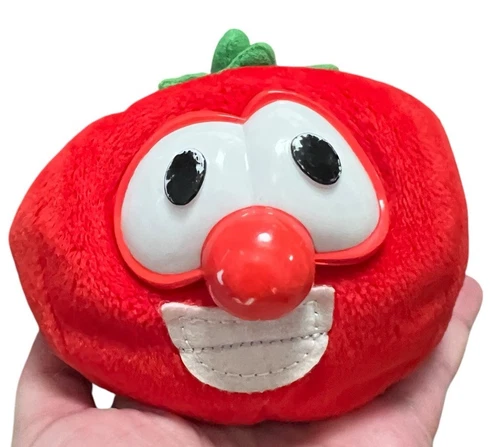 Vintage Gund Veggie Tales Bob The Tomato Plush Bean Bag Red Plastic Eyes Nose 4"