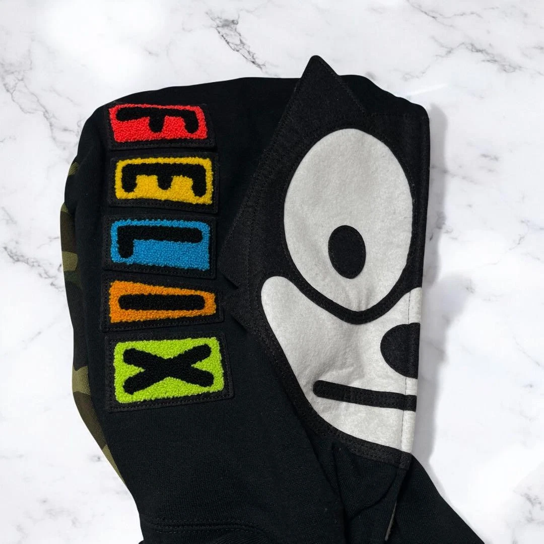 A BATHING APE (BAPE) Felpa con cappuccio collaborazione A BATHING APE FELIX THE CAT