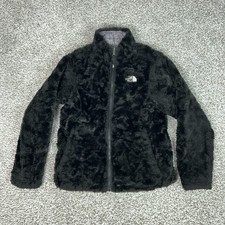 The North Face Jacket Girls Large Black Reversible Fleece Puffer Mossbud Swirl