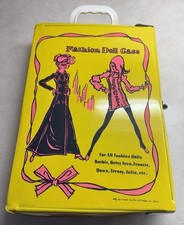 Yellow  Pink 1970s VINTAGE Barbie Doll Case By Travel Toy Div Of Prepac N.Y.C.