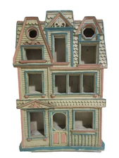 RARE! Vtg Syroco WOOD Victorian House Gothic Shadow Box Trinket Shelf Wall 16”