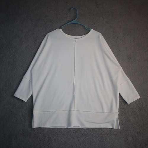 SPANX Sweater Large White Long Sleeve Athleisure Oversized Pullover
