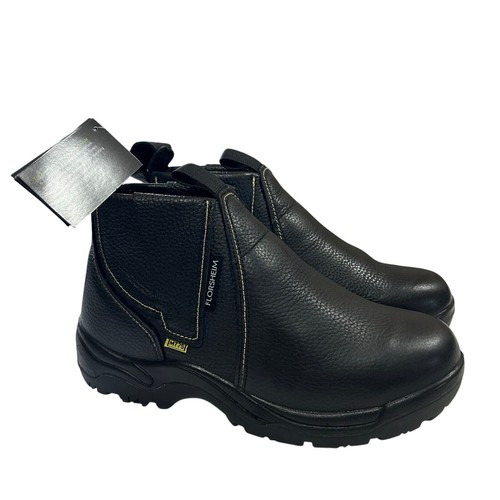 Florsheim NWT Men 9 EEE Black Leather Steel Toe 6" Metguard Boots Safe Work MT75