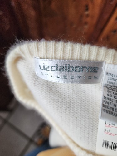 Vintage Liz Claiborne Argyle Sweater Lambswool Angora NWT SZ L Preppy Priority - Picture 13 of 16