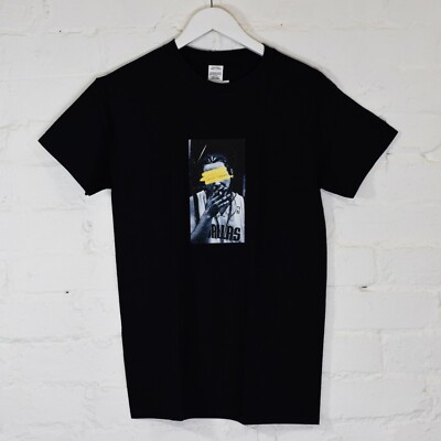 Actual Fact Post Malone Smoke Yellow Eye Strip T-Shirt Hip Hop Rapper Black Tee 