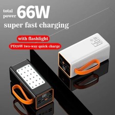 50000mAh 66W Power Bank PD 20W External Portable Battery Fast Charging LED US