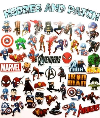 Stickers 50 adesivi avengers marvel super eroi laptop pc tablet hulk thor spider