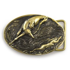 Hare hunting Brass Belt buckle, greyhound on a hunting, Hare hunter trophy