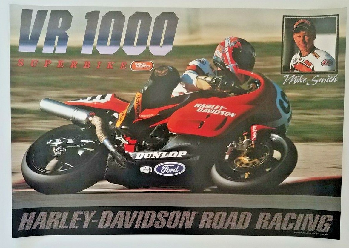 Vintage Poster 2001 Mike Smith Harley Davidson VR1000 Superbike Pascal  Picotte
