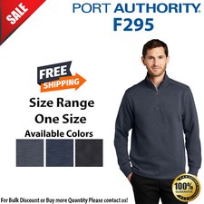 Port Authority Mens Long Sleeve Slub Fleece 1/4 Zip Stylish Pullover F295