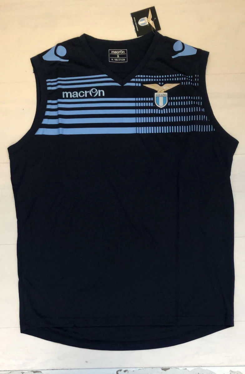 T-shirt Coton Lazio – Macron SS – Maillot D'entraînement Bleu – Neuf Avec étiquettes