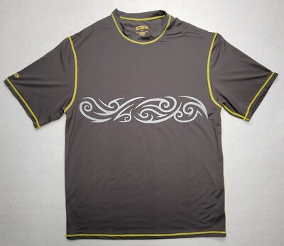 Crazy Shirts Shirt Mens 2XL Spandex Fitted Tribal Lava Grey Brown UV Safe