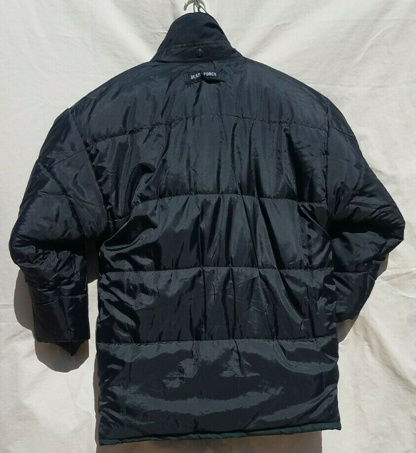 Vintage 90s Bear Force Black Reversible Winter Parka Coat Vintage 90s Bear Force Black Reversible Winter Parka Coat