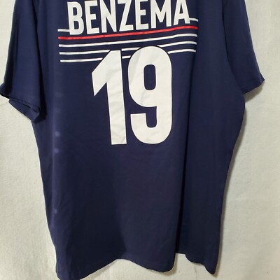 フランス代表 BENZEMA 19番 シャツ Lサイズ Benzema Shirt France FFF #19 Mens XXL Short Sleeve Blue NWT
