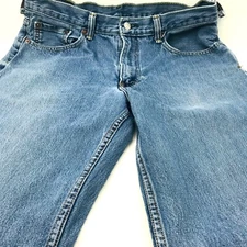 Levis 550 Jeans Mens Size 34X34 Straight Leg Holes Blue Denim