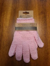 New Natural Elements 1 Pair Pink Exfoliating Gloves