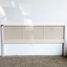 Campaign Cream and Brass Cane King Size Headbord