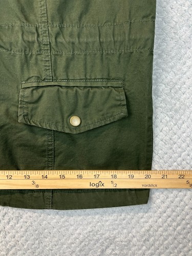 Charlotte Russe Army Green Chore Jacket Women M Denim Field Tab Sleeve Vaca Y2K - Picture 14 of 21