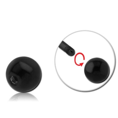 Schwarze Titan Piercingkugel 1.6 mm Gewinde Einzelteil Ersatz Universal