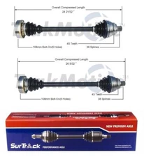 SurTrack Pair Set 2 Front CV Axle Shafts For Audi A6 100 Quattro S4 AWD Manual