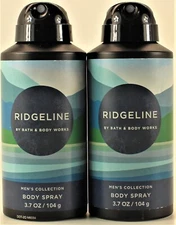 QTY 2 - Bath & Body Works RIDGELINE Deodorizing Body Spray for Men 3.7OZ