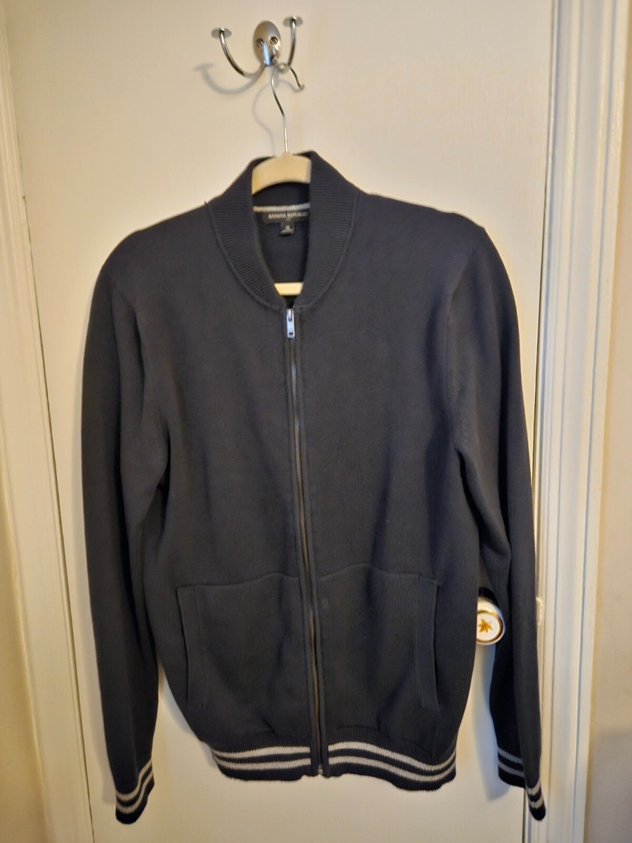 BANANA REPUBLIC gap jcrew Blue gray Cotton Baseball Varsity