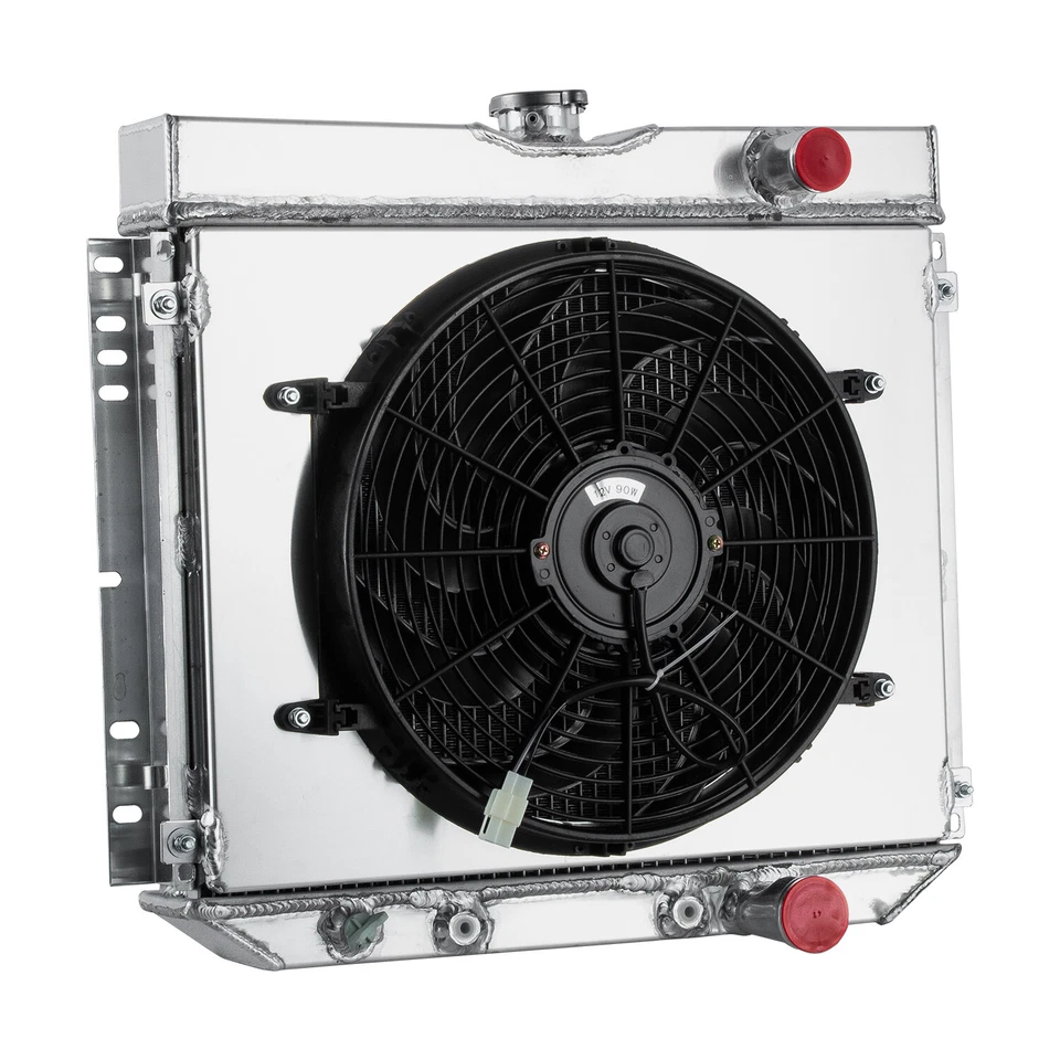 4 Row Aluminum Radiator Shroud Fan Fit 1967-1970 Ford Mustang Falcon V8   - Image 4 of 4