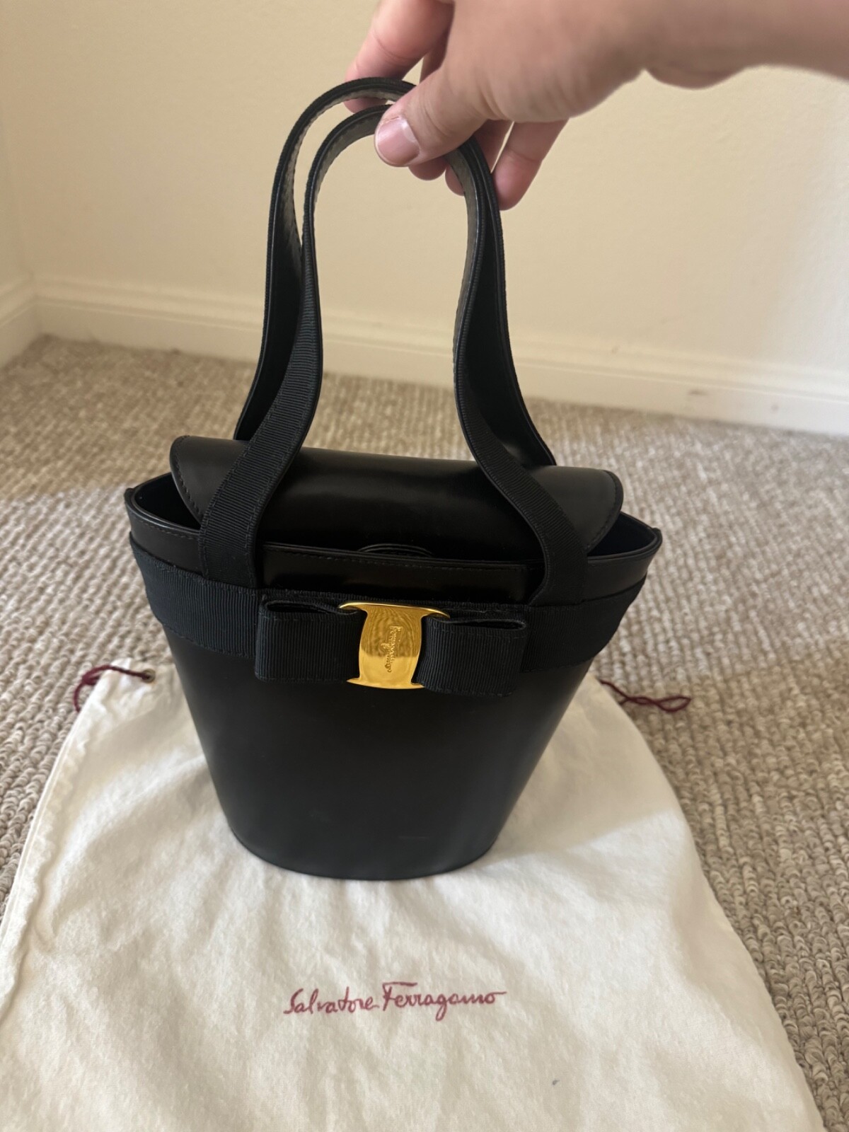 ferragamo handbag used leather