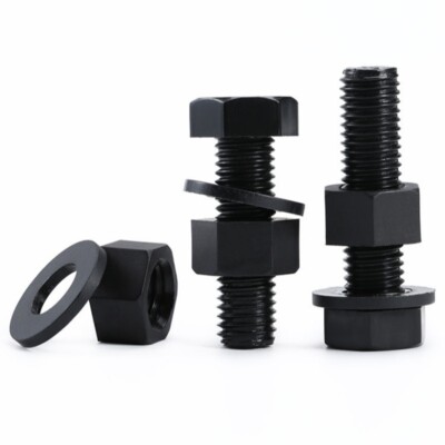 Plastic Hex Head Screws Black Nylon Bolts With Nut Washer M3 M4 M5 M6 M8 M10 M12