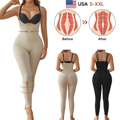 Women's Shapewear Bodysuit Tummy Control Open Bust Bodysuit Body Shaper S-XXL