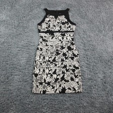 White House Black Market Dress Womens 8 Black White Instantly Slimming Sheath