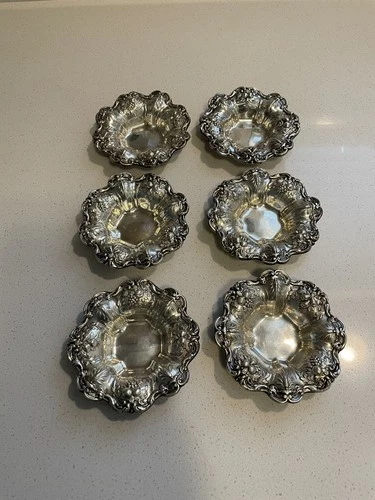 6 Reed & Barton Francis I Sterling Silver Nut / Bon Bon Dishes