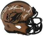 Dan Marino & Sean Young Signed Dolphins Salute Mini Helmet w/2-INS -SCHWARTZ COA