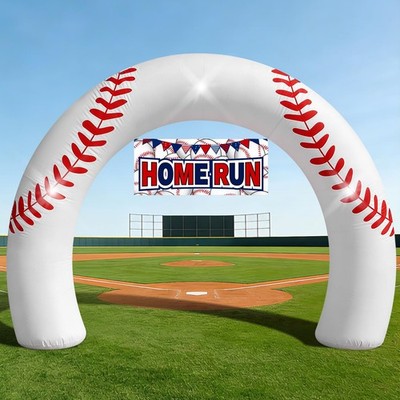 8FT Giant Baseball Inflatable Arch, Party Decorations White and Red 