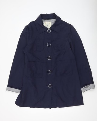 Denim Co Damen blau Baumwollmischung mittellanger Trenchcoat Größe 16