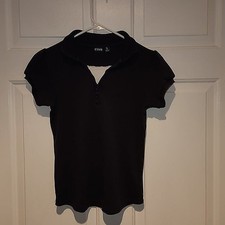 Girl's sz 16 XL Chaps Navy Blue Short Sleeved Polo Shirt School Uniform