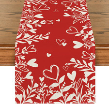 Valentine'S Day Decorations Red Heart Love Floral Table Runner Gift 13"X72"