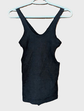 1930s Mens Munsingwear 1 Piece Black Wool Swimming Suit Size 36 Tagged w/Flaws