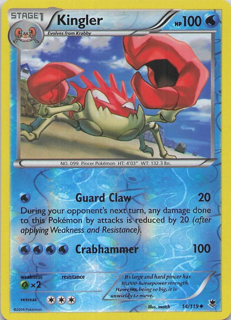 Kingler Reverse Holo Uncommon XY - Phantom Forces 14/119 LP