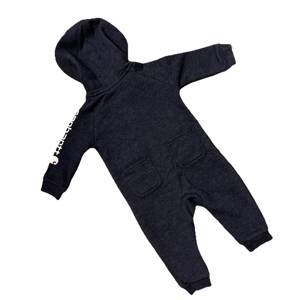 Carhartt Niños Azul Marino Polar Sudadera con Capucha Una Pieza Mono Body 6 Mo Cremallera Frontal Nuevo Foto 2 de 4