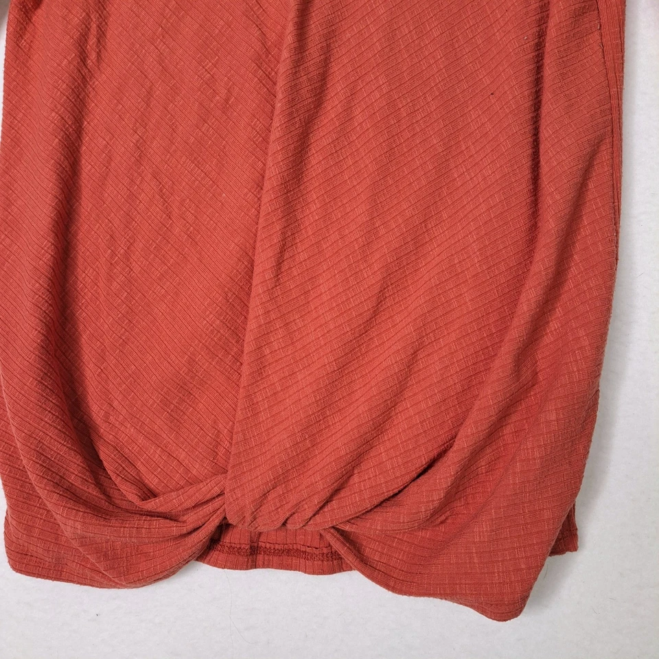 Speechless Top Kids XL девочек футболка оранжевый ребристый Twist спереди кнопка плеча - Изображение 3 из 4