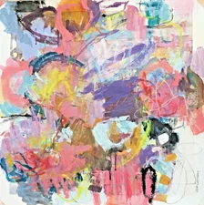 OOAK painting art Contemporary Abstract Expressionism Colorful Energetic byKatC